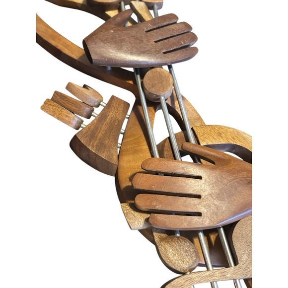 Vintage Carved Wood Musical Notes & Treble Clef Sculpture Abstract Music Art 16" - Picture 4 of 7